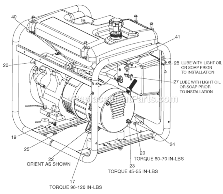Page B Diagram and Parts List for H451CS-W Type 0 Porter Cable Generator